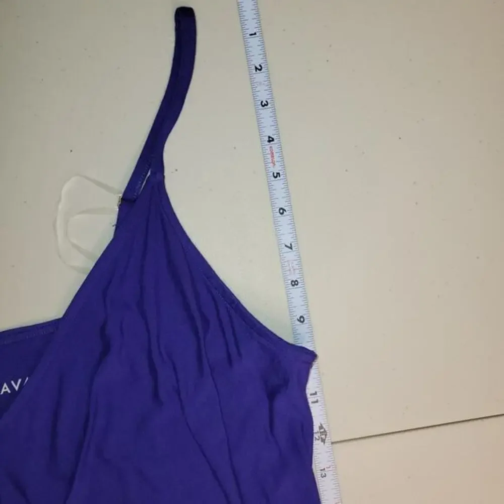 Womens Dress Size 1X Bodycon Sexy Stretchy Knot Adjustable Midi Purple Ava & Viv